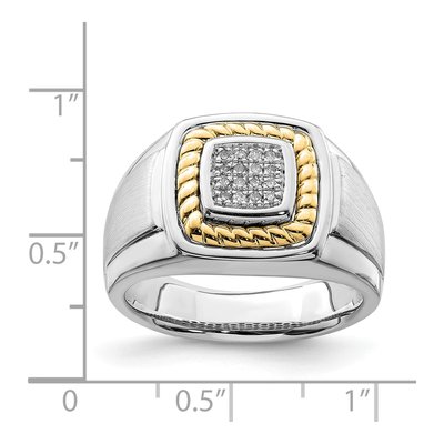 Men's Sterling Silver 1/15 ct tw Diamond Ring – view 5
