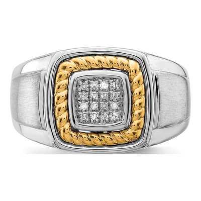 Men's Sterling Silver 1/15 ct tw Diamond Ring – view 6
