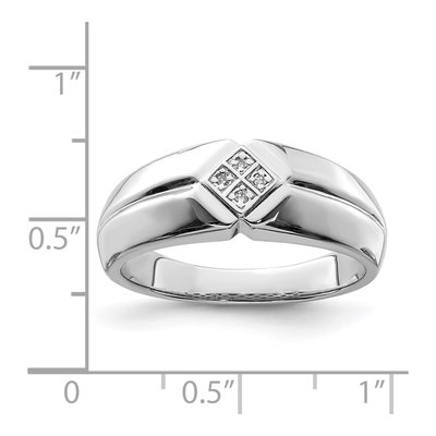 Men's Sterling Silver Diamond Cluster Ring – view 4