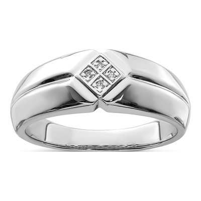 Men's Sterling Silver Diamond Cluster Ring