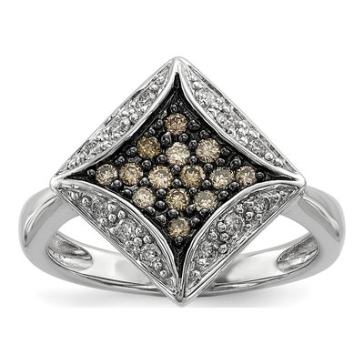 Sterling Silver 1/3 ct tw Diamond Ring