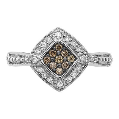 Sterling Silver 1/4 ct tw Diamond Clear Ring – view 4