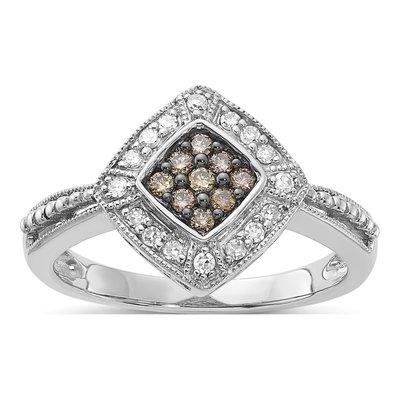 Sterling Silver 1/4 ct tw Diamond Clear Ring