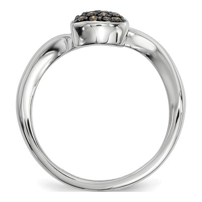 Sterling Silver 0.16 ct tw Diamond Heart Ring – view 2
