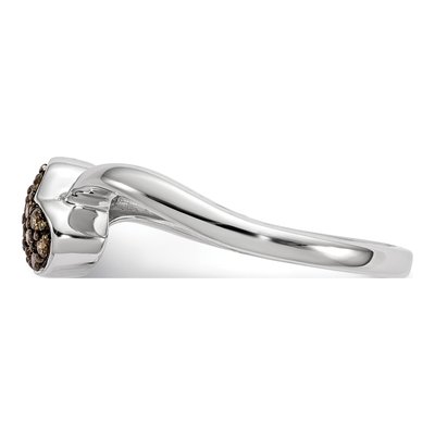 Sterling Silver 0.16 ct tw Diamond Heart Ring – view 3