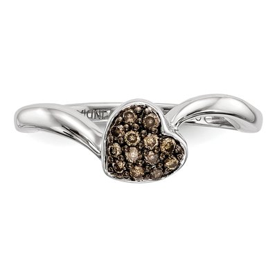 Sterling Silver 0.16 ct tw Diamond Heart Ring – view 4
