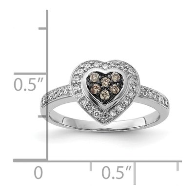 Sterling Silver 1/4 ct tw Diamond Heart Ring – view 5