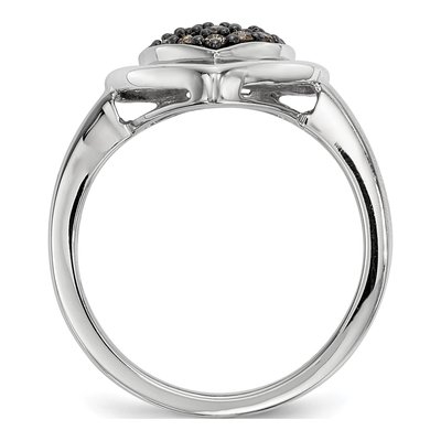 Sterling Silver 1/4 ct tw Diamond Heart Ring – view 2