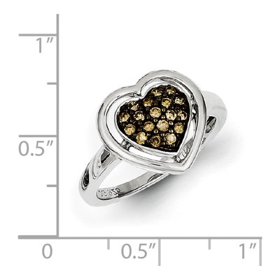 Sterling Silver 1/4 ct tw Diamond Heart Ring – view 5