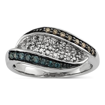 Sterling Silver 1/3 ct tw Diamond Ring