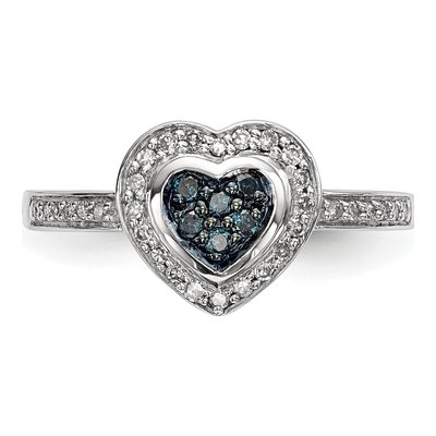 Sterling Silver 1/4 ct tw Diamond Heart Ring – view 4