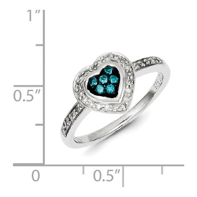 Sterling Silver 1/4 ct tw Diamond Heart Ring – view 5