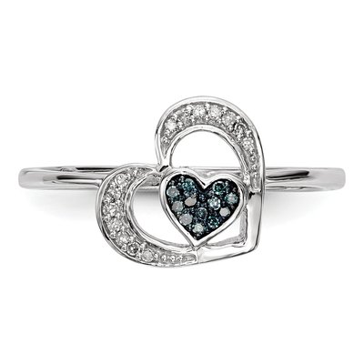 Sterling Silver 1/15 ct tw Diamond Heart Ring – view 4