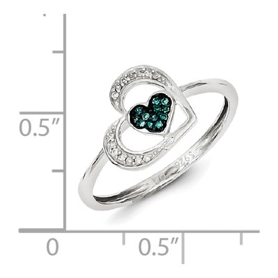 Sterling Silver 1/15 ct tw Diamond Heart Ring – view 5