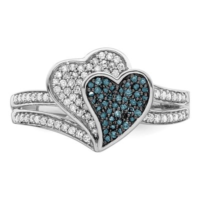 Sterling Silver 1/3 ct tw Diamond Heart Ring – view 5