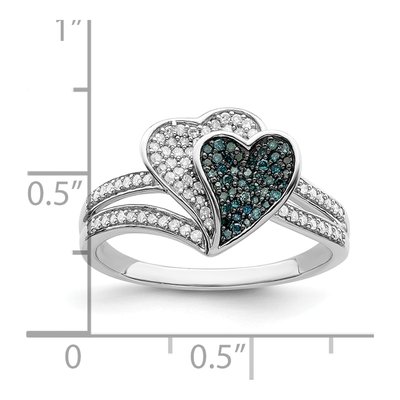 Sterling Silver 1/3 ct tw Diamond Heart Ring – view 6