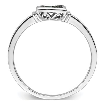 Sterling Silver 1/20 ct tw Diamond Square Ring – view 3