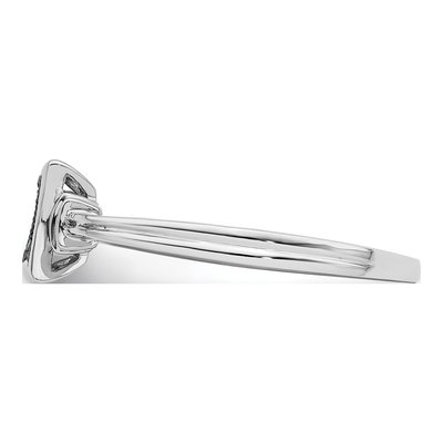 Sterling Silver 1/20 ct tw Diamond Square Ring – view 4