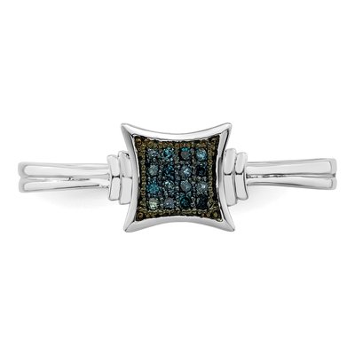 Sterling Silver 1/20 ct tw Diamond Square Ring – view 5