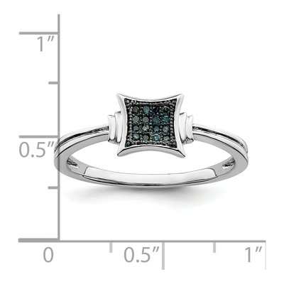 Sterling Silver 1/20 ct tw Diamond Square Ring – view 6