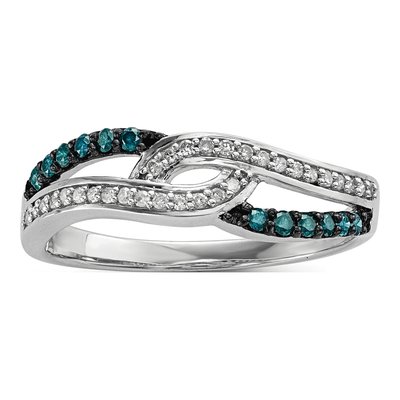Sterling Silver 1/4 ct tw Diamond Ring