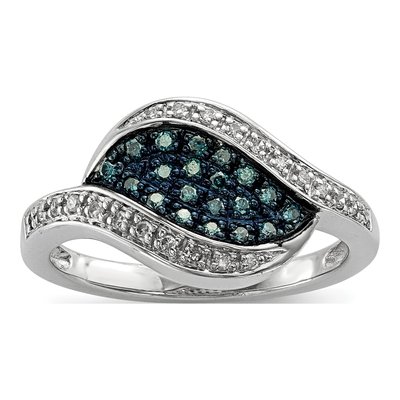 Sterling Silver 1/5 ct tw Diamond Marquise Ring