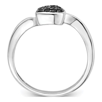 Sterling Silver 1/10 ct tw Diamond Heart Ring – view 3