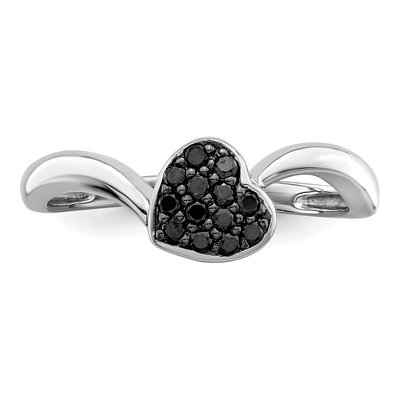 Sterling Silver 1/10 ct tw Diamond Heart Ring – view 5