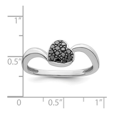 Sterling Silver 1/10 ct tw Diamond Heart Ring – view 6
