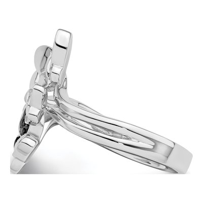 White Night Sterling Silver Butterfly Diamond Ring – view 4