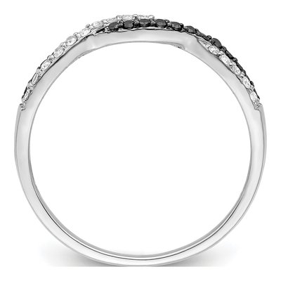 Sterling Silver 1/5 ct tw Diamond Criss Cross Ring – view 3