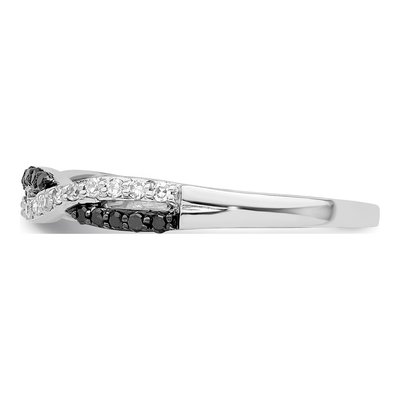 Sterling Silver 1/5 ct tw Diamond Criss Cross Ring – view 4