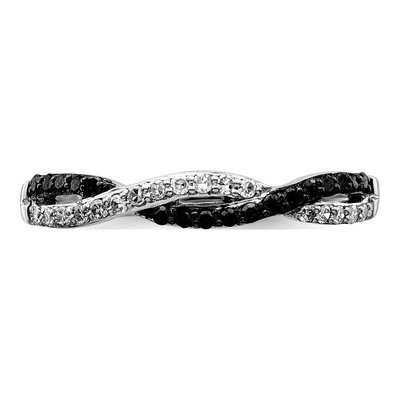 Sterling Silver 1/5 ct tw Diamond Criss Cross Ring – view 5
