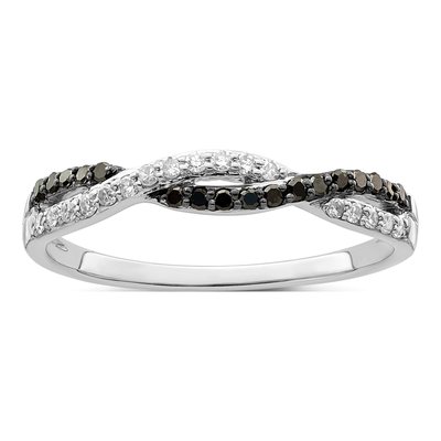 Sterling Silver 1/5 ct tw Diamond Criss Cross Ring