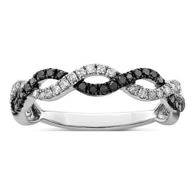 Sterling Silver 0.3 ct tw Diamond Criss Cross Ring