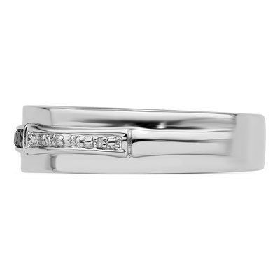 Men's Sterling Silver 1/8 ct tw Diamond Ring – view 4