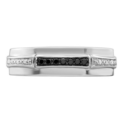 Men's Sterling Silver 1/8 ct tw Diamond Ring – view 5