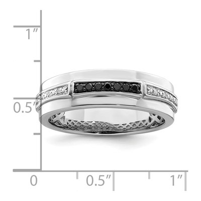 Men's Sterling Silver 1/8 ct tw Diamond Ring – view 6