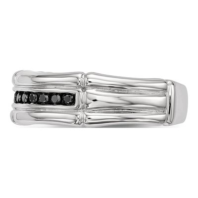 Men's Sterling Silver 1/7 ct tw Diamond Ring – view 3