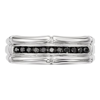 Men's Sterling Silver 1/7 ct tw Diamond Ring – view 4