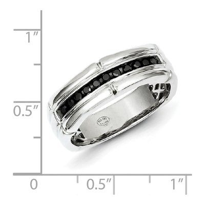 Men's Sterling Silver 1/7 ct tw Diamond Ring – view 5