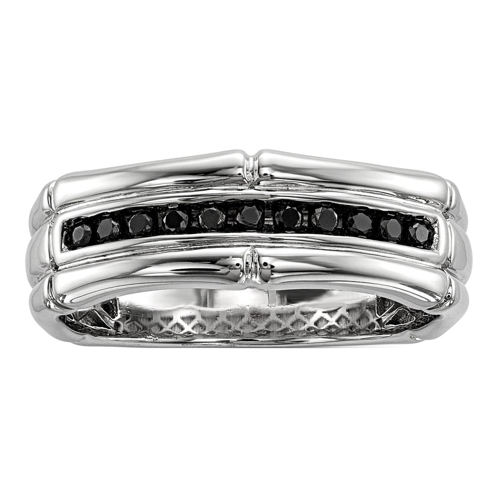 Men's Sterling Silver 1/7 ct tw Diamond Ring