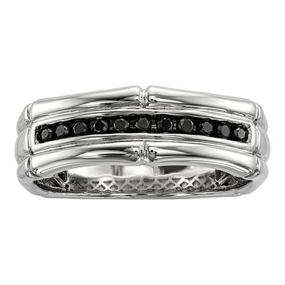 Men's Sterling Silver 1/7 ct tw Diamond Ring