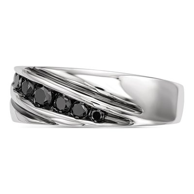 Men's Sterling Silver 1/2 ct tw Diamond Ring – view 4