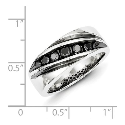 Men's Sterling Silver 1/2 ct tw Diamond Ring – view 6