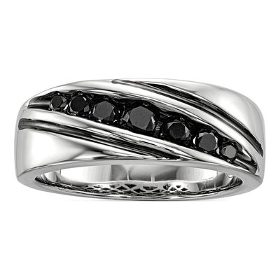 Men's Sterling Silver 1/2 ct tw Diamond Ring