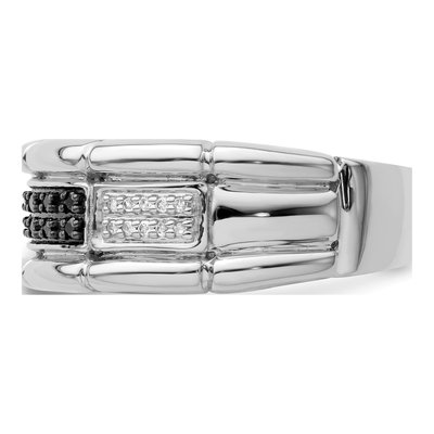 Men's Sterling Silver 1/7 ct tw Diamond Ring – view 4