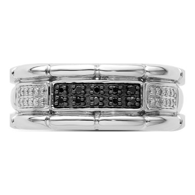 Men's Sterling Silver 1/7 ct tw Diamond Ring – view 5