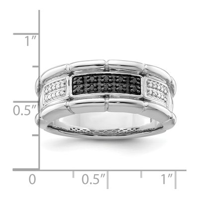 Men's Sterling Silver 1/7 ct tw Diamond Ring – view 7