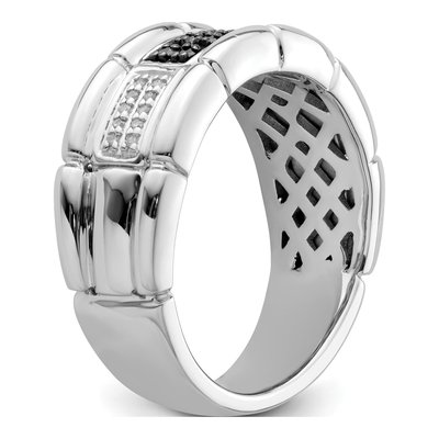 Men's Sterling Silver 1/7 ct tw Diamond Ring – view 8